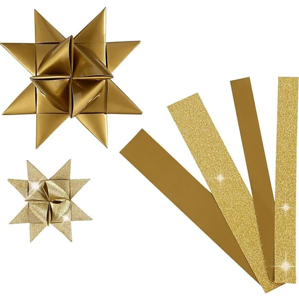 Stjärnstrimlor - Guld, glitter och lack - 40 mixade