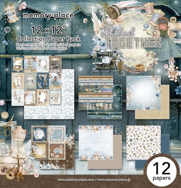 Paper Pad 12x12 - Memory Place - Stitched Together