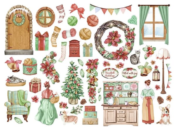 Die Cuts Stamperia Chipboard - All Around Christmas - 55 st