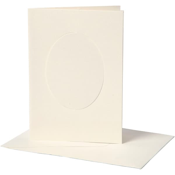 Passepartoutkort A6 - Off White 10-pack - Oval