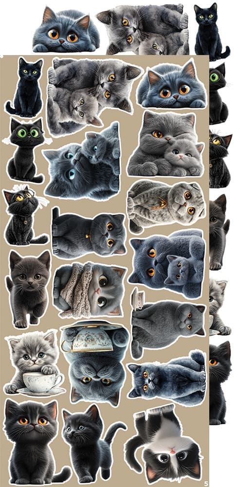 Paper Pack Set Cats - Craft O Clock - Klippark Katter