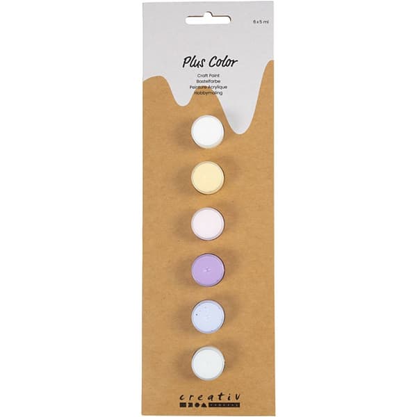 Plus Color Hobbyfärg - Pastellfärger 6×5 ml