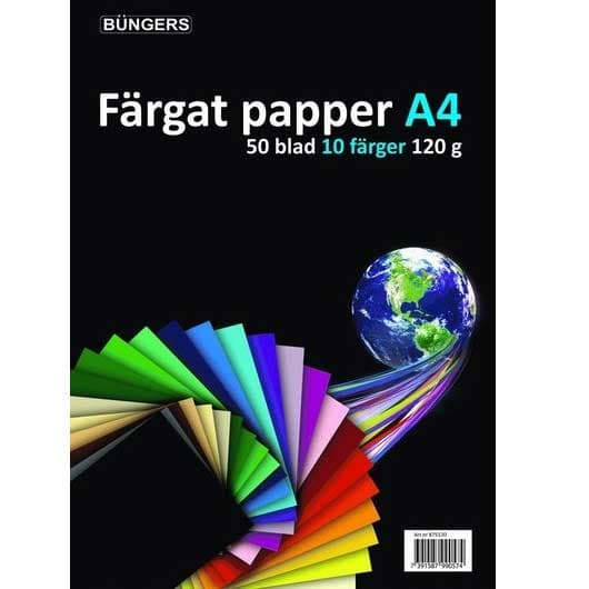 Färgat Ritpapper A4 - 50 ark - 120g