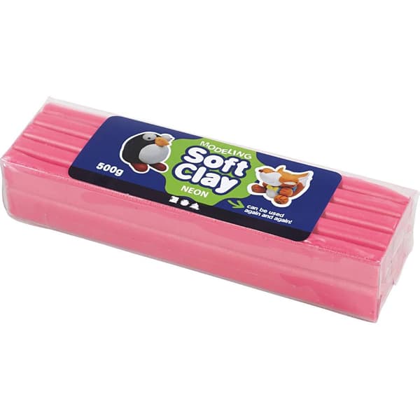 Soft Clay Modellera - Neonrosa - 500 g