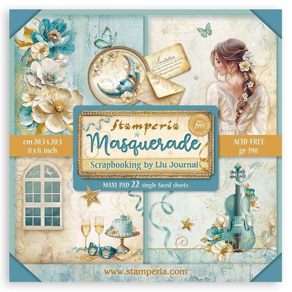 Paper Pack Maxi 8x8 Stamperia - Masquerade