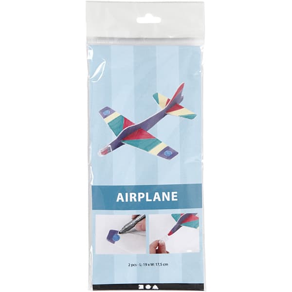 Flygplan av skumplast - 19x17,5 cm - 2 st