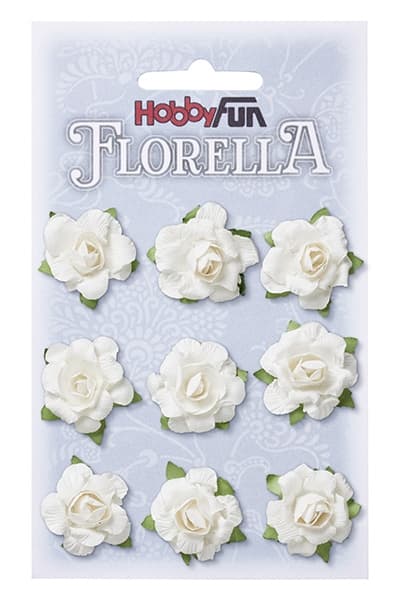 Pappersrosor Florella - Vit - 30 mm - 9 st