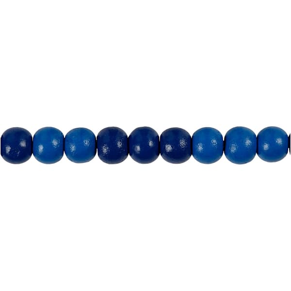 Träpärlor - 8 mm - Blå - 15 g - ca 80 st