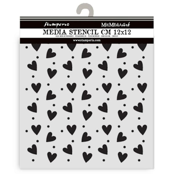 Schablon Stamperia - Heart Texture - 12x12 cm