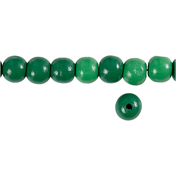 Träpärlor - 12 mm - Grön - 22 g - ca 40 st