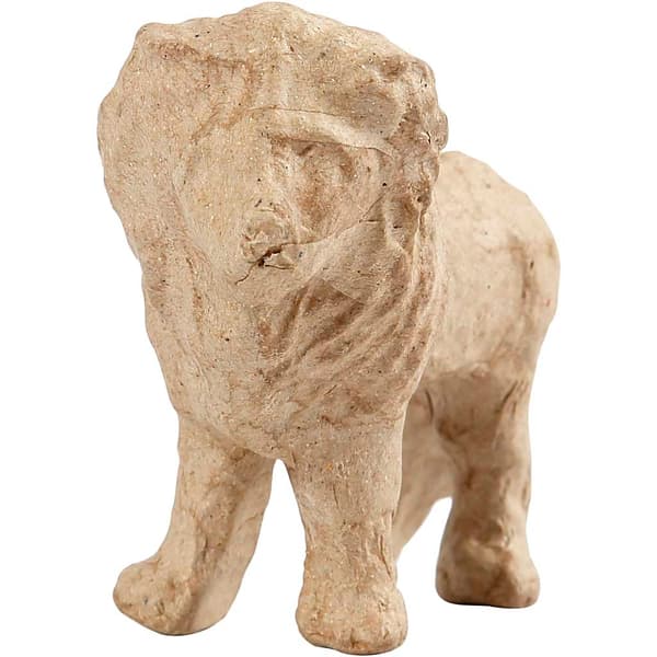 Papier Maché - Lejon - Höjd: 9 cm