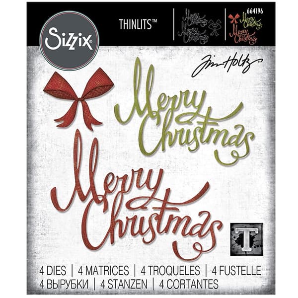 Tim Holtz Sizzix Thinlits Dies - Christmas Ribbon - 4 st
