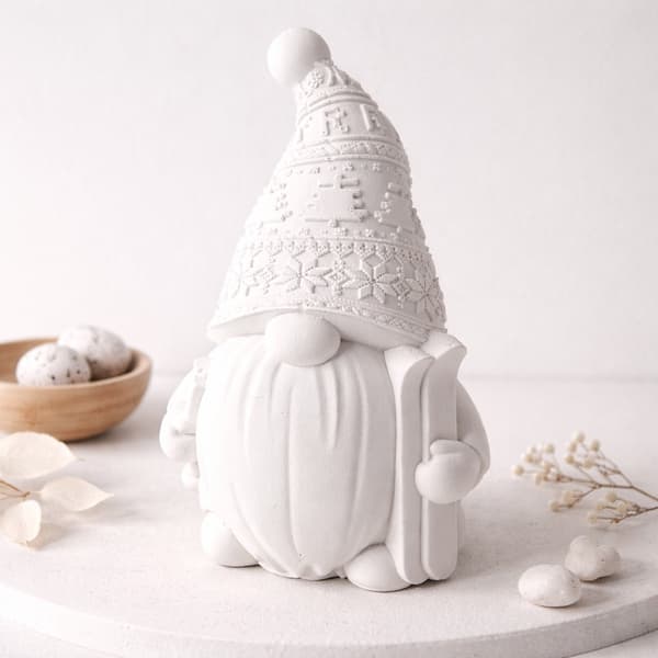 Silikonform Ljusformar - Tomte Med Skidor - H: 10 cm