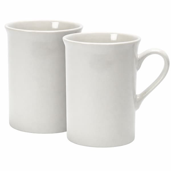 Mugg Vit Porslin - H: 10 cm - 245 ml - 2 st