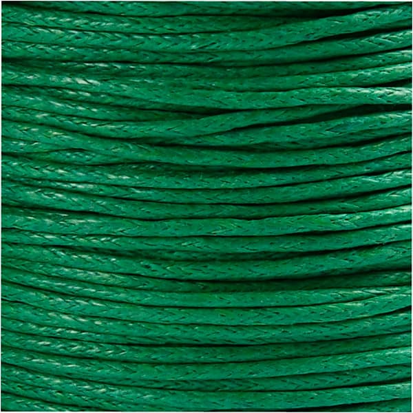Bomullssnöre - 1 mm - Grön - 40 m