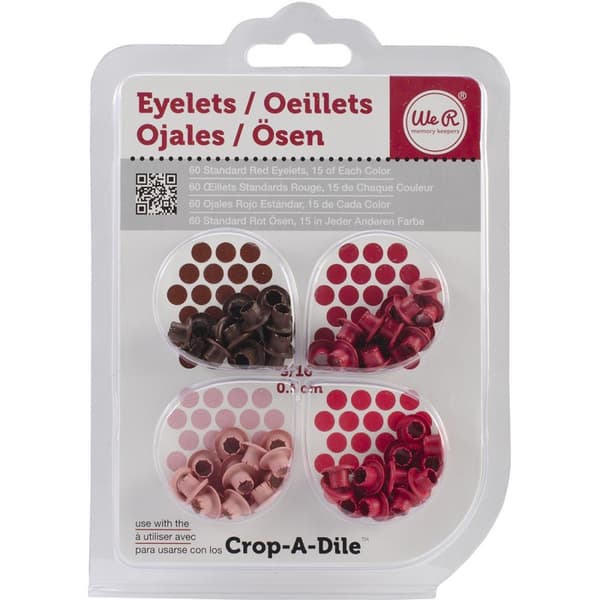 Öljetter Eyelets 60-pack - Röd Mix - Hål 5 mm