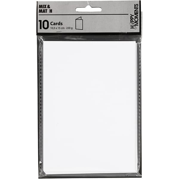 Kort A6 - Vit - 10,5x15 cm - 10 st