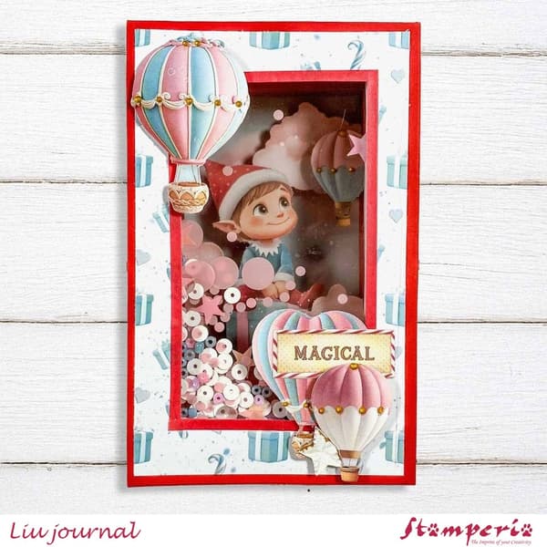 Schablon 12x25 cm - Candy Christmas - Clouds