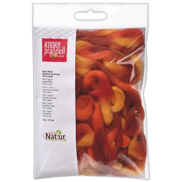 Kardad Ull 25g - Space Dyed Wool - Orange Red