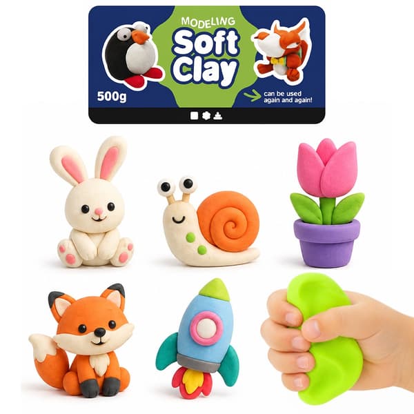 Soft Clay Modellera - Blå - 500 g