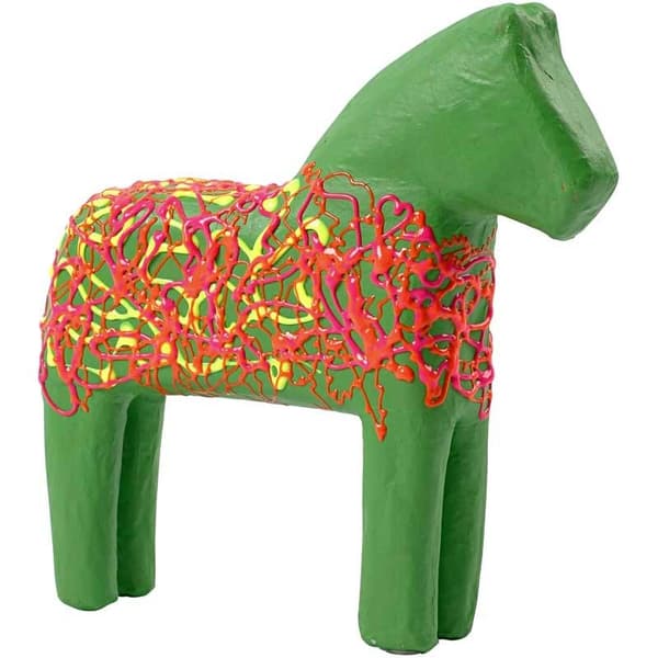Papier Mache - Häst - H: 24,5 cm