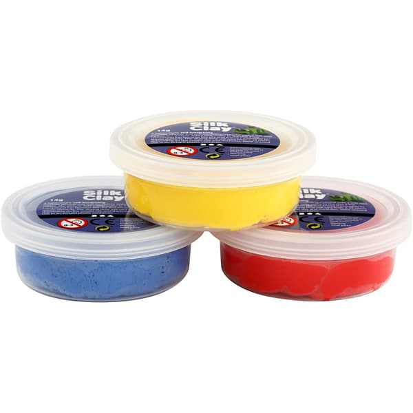 Silk Clay - Blå, gul, röd - 3x14 g
