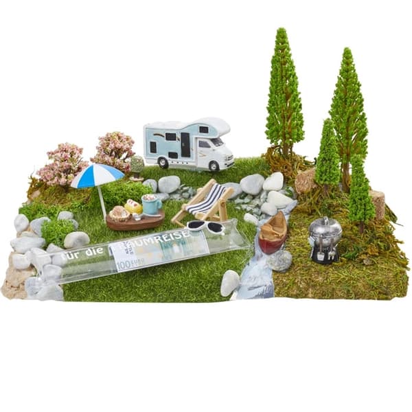 Miniatyr Husbil - Ljusblå - 8 cm
