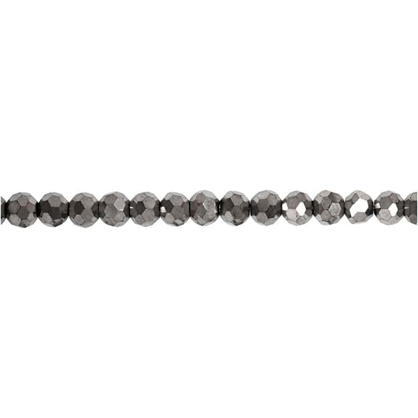 Facettpärlor Glas 3x4mm - Metallic Grå 100 st