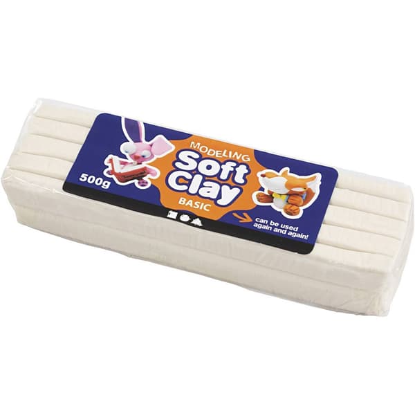 Soft Clay Modellera - Vit - 500 g