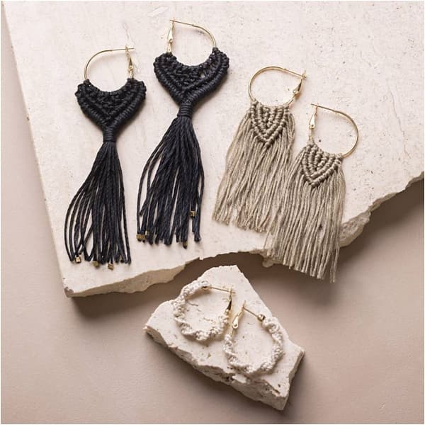 Mini DIY Kit Smycken - Makramé Boho Örhängen 3 par