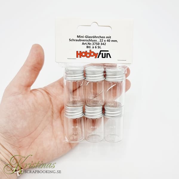 Miniatyr Glasflaskor med Skruvkork - H: 4 cm - 6 st