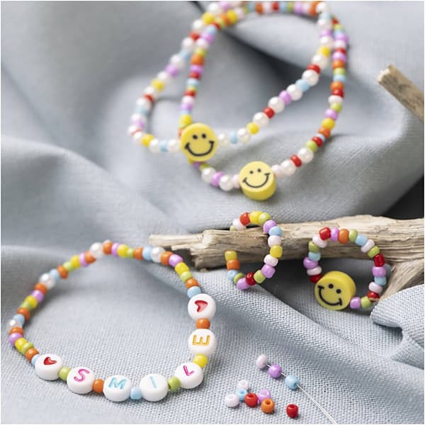 Mini DIY Kit Smycken - Elastiskt armband och ring - Smile