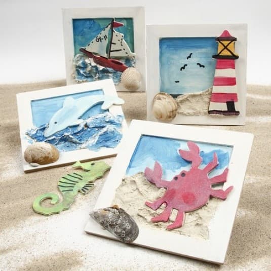 Collageramar - stl. 22x22 cm - djup 3 cm - MDF