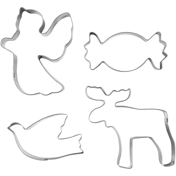 Pepparkaksformar - Stansformar 4,5-9 cm - Julmotiv - 4 st