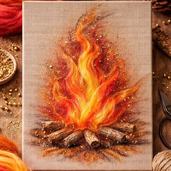 Kardad Ull 25g - Space Dyed Wool - Orange Red