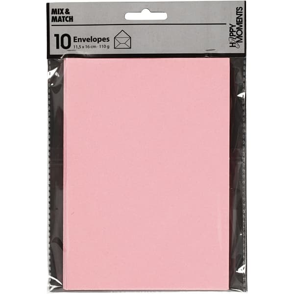 Kuvert C6 - Rosa - 10 st