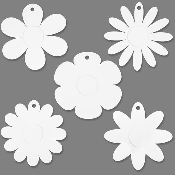 Pappersfigurer - Blommor - 400 g - Vit - 15 st