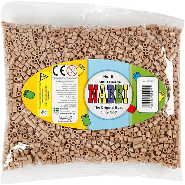 Nabbi Pärlor 6000 st - Beige nr 6  - Medium