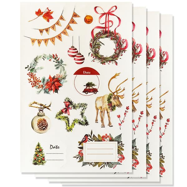 Stickers Julmotiv - 4 ark - 12x18 cm