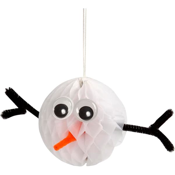 Papperskulor PomPom 10 st - Dia. 8 cm - Vit