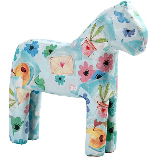 Papier Mache - Häst - H: 24,5 cm
