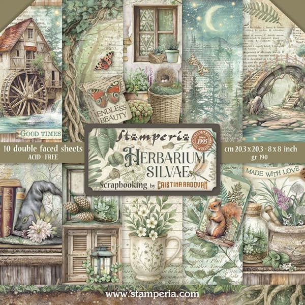 Paper Pad 8x8 Stamperia - Herbarium Silvae