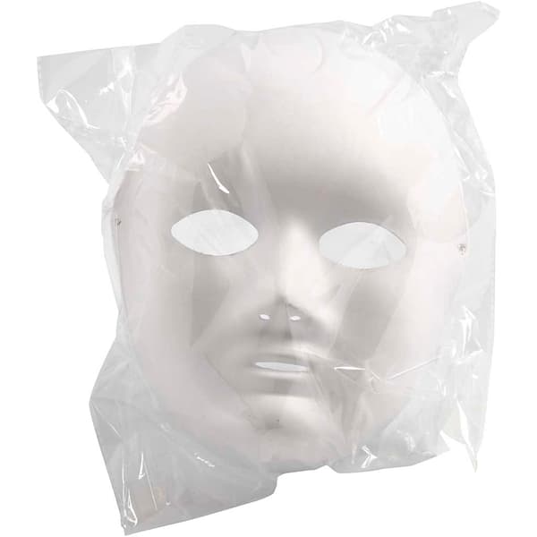 Helmask av papp - H: 22 cm - B: 17 cm