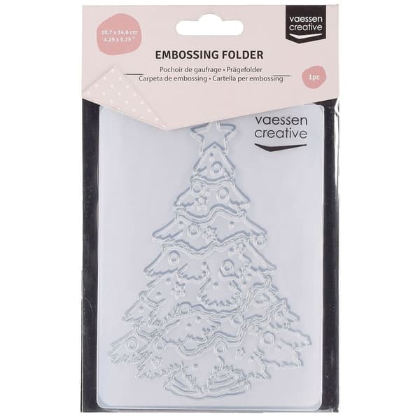 Embossing Folder A6 - Christmas Tree Decorated - Vaessen