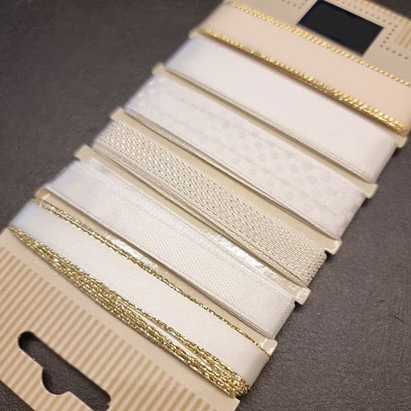 Satinband Set - Creme - 6 x 1,5 meter