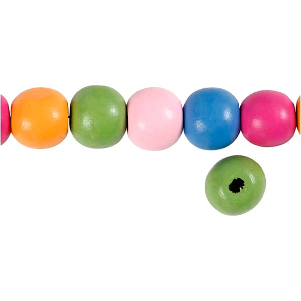 Träpärlor - 12 mm - 22 g - ca 40 st