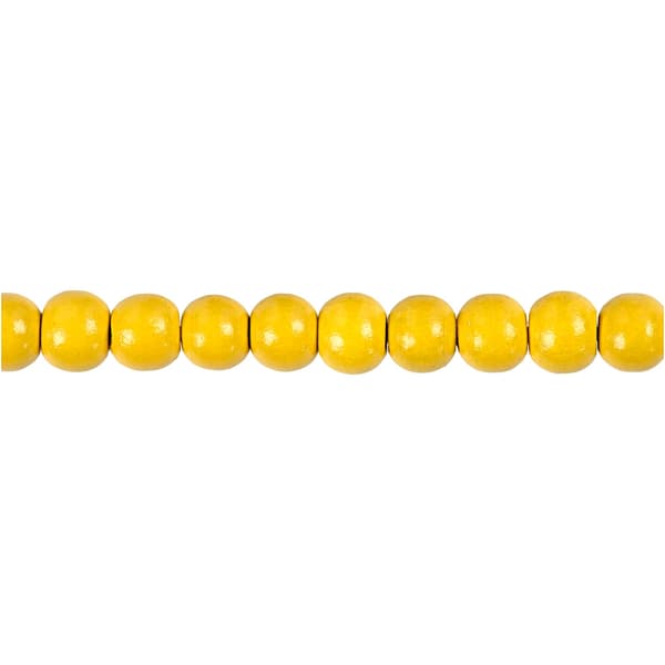 Träpärlor - 8 mm - Gul - 15 g - ca 80 st
