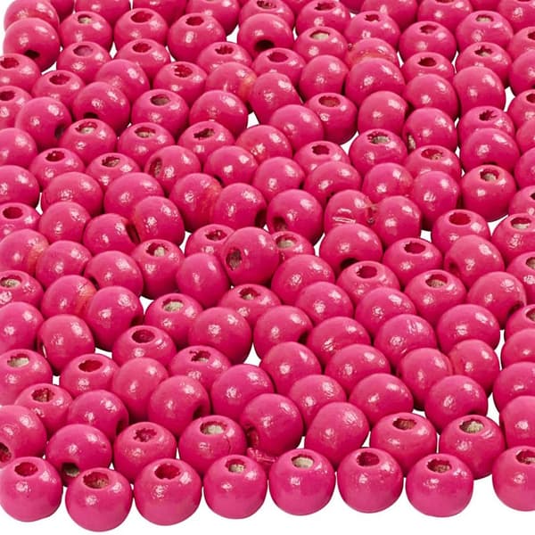 Träpärlor - 5 mm - Rosa - 6 g - ca 150 st