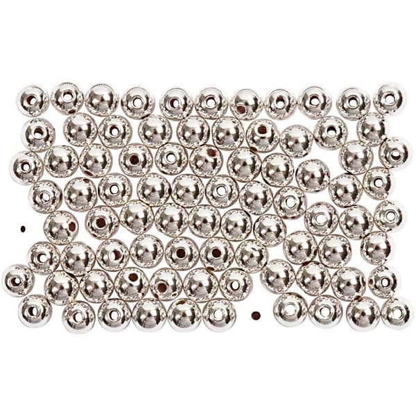 Runda Vaxpärlor 4 mm - Silver - 150 st