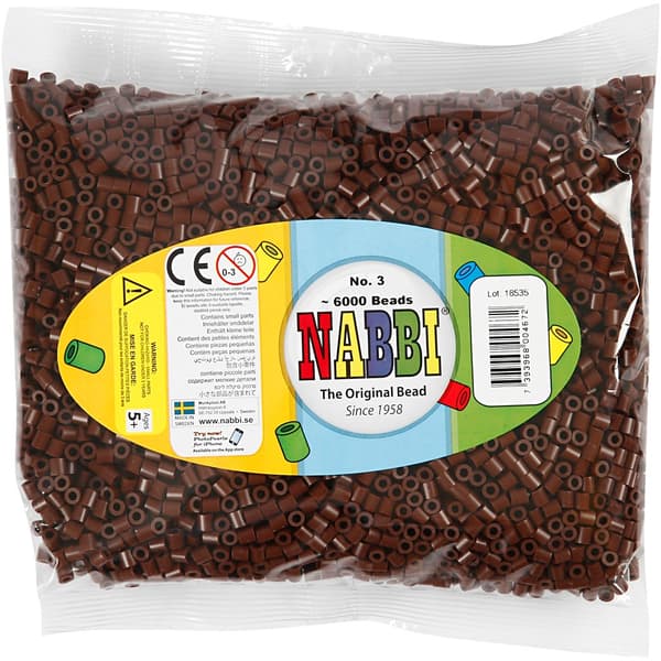 Nabbi Pärlor 6000 st - Brun nr 3 - Medium